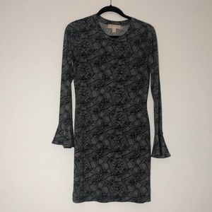 Michael Kors Long Sleeve Lace Pattern Dress